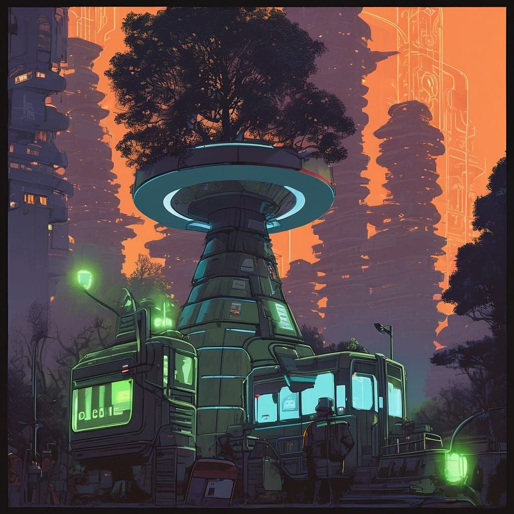 Gritty Futuristic Metropolis Unveils High-Tech Harmony