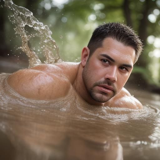 Hot Beefy Man Sinking in Quicksand