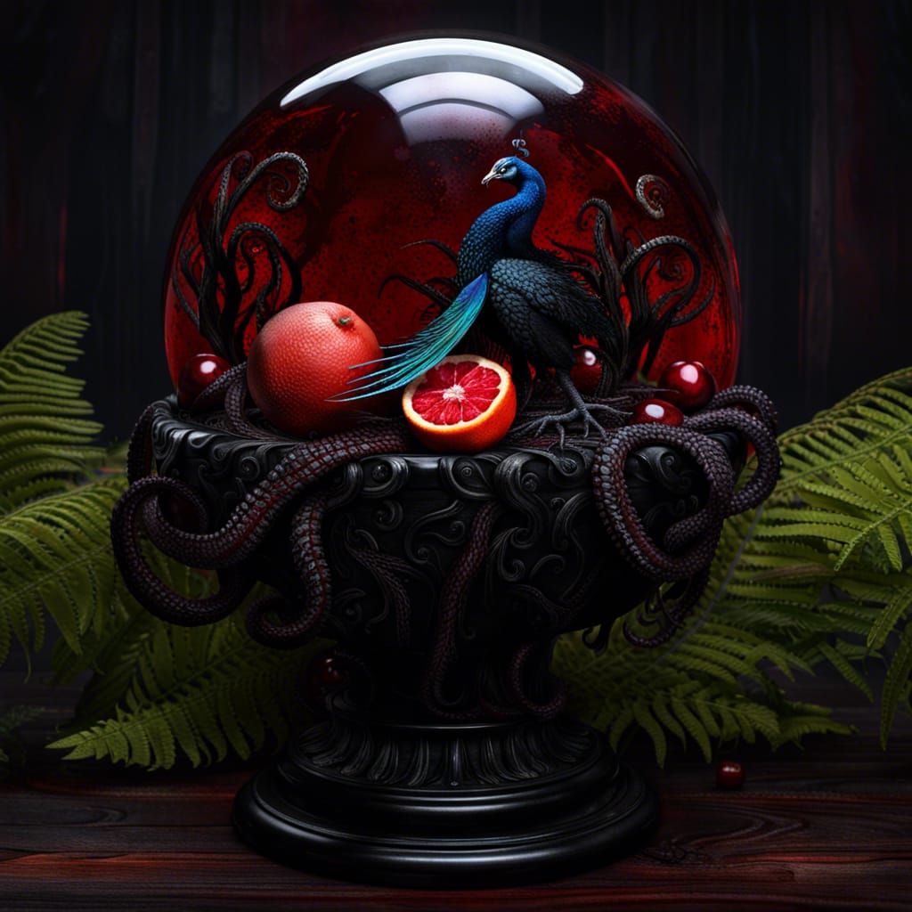 Kraken's Bloody Orb: A Dark Fantasy Concept