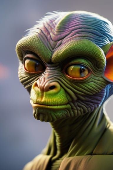 Gollum Portrait in Mixed Artistic Styles