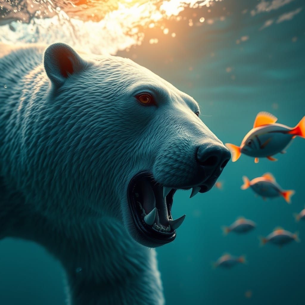 Polar Bear in Dramatic Underwater Pursuit