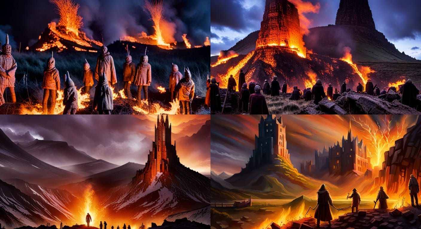 Burning Wickerman in a Demonic Cult Village