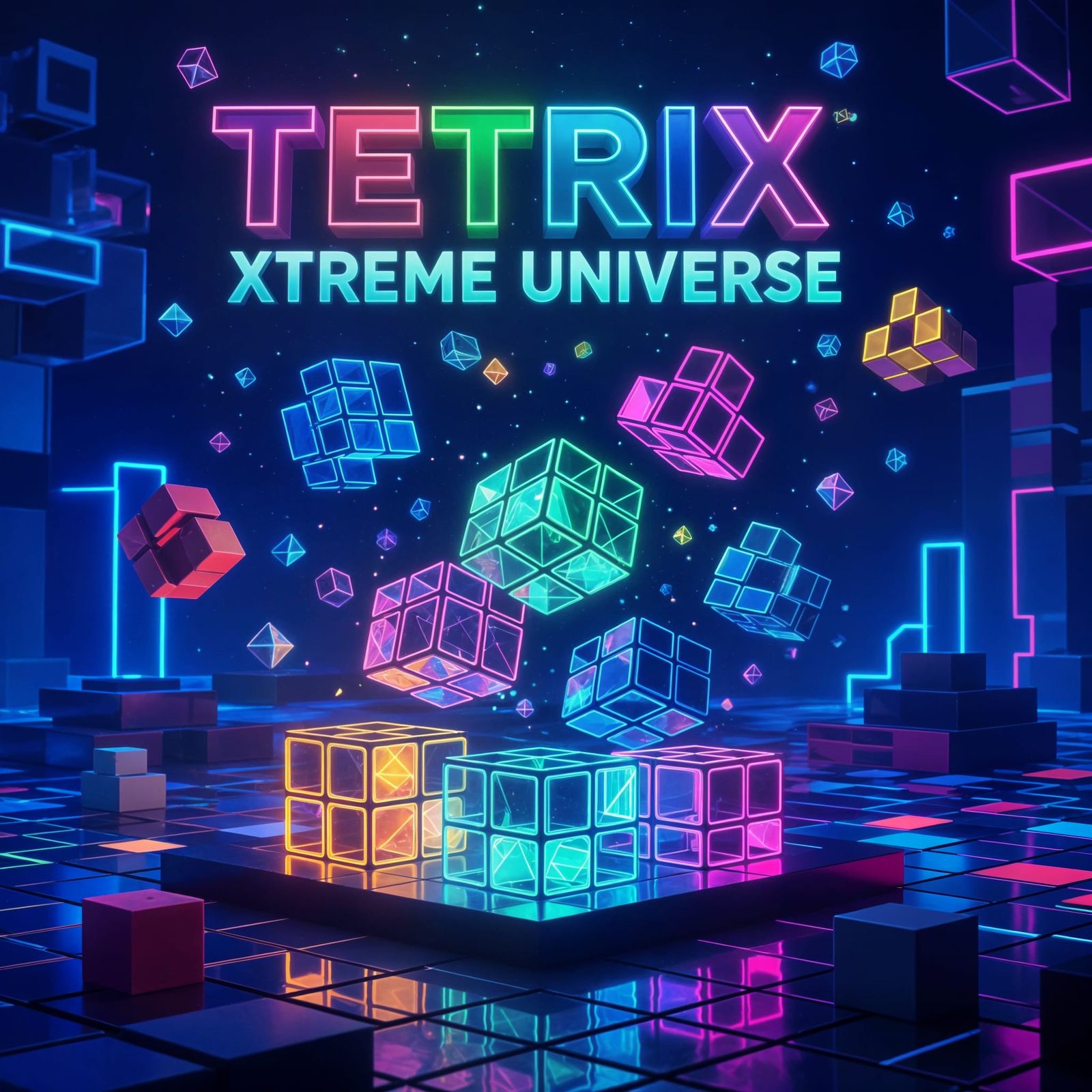 Tetrix Xtreme Universe Video Game Cover in 3D