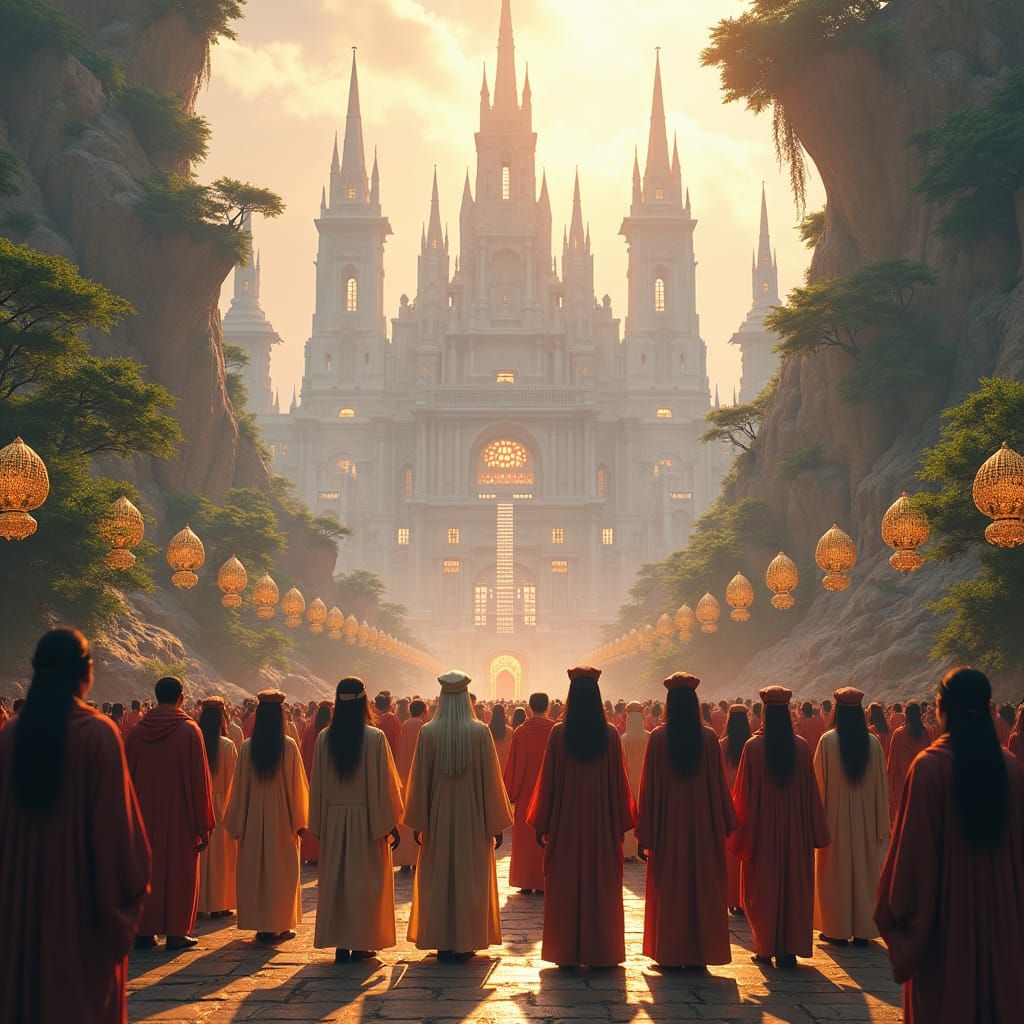 Global Unity in Futuristic Ancient City