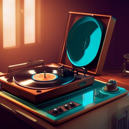 Hyperdetailed Record Player Concept Art