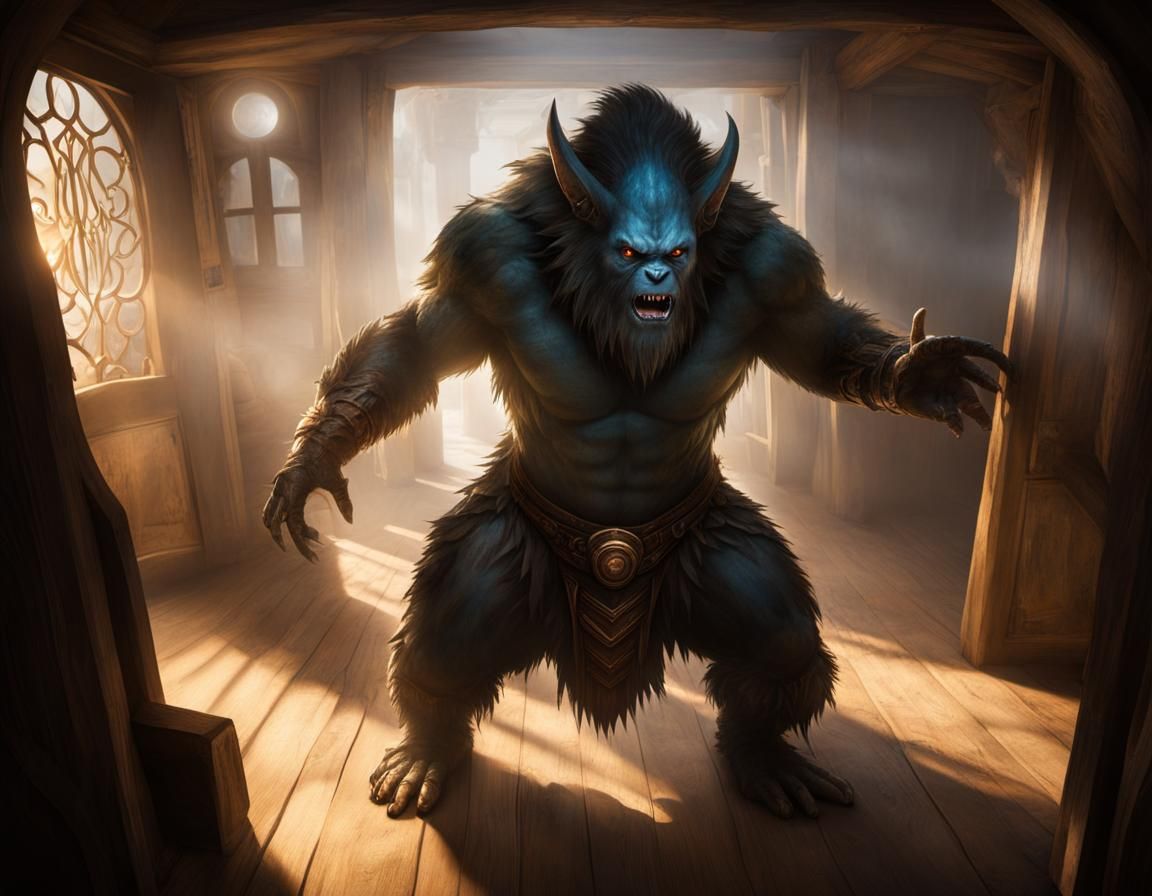 Grendel's Dramatic Entrance: Ink Splatter in Hyperrealism