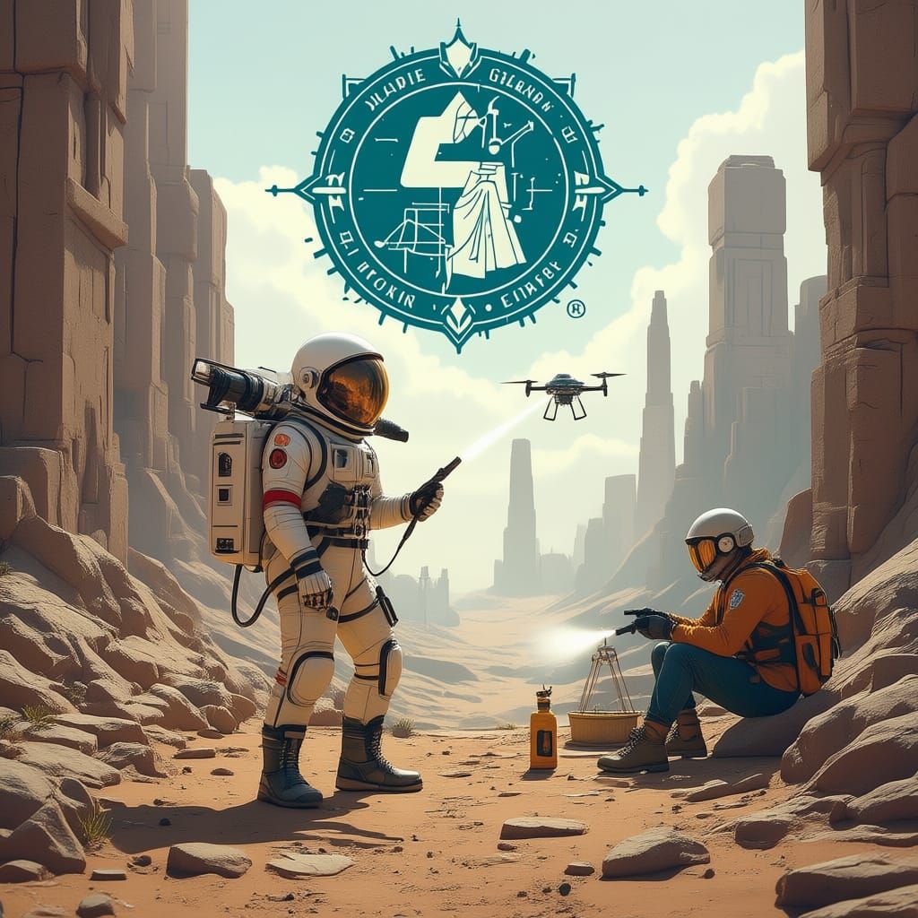 Astronaut Exploring Ruins with 7 Professions Integrated