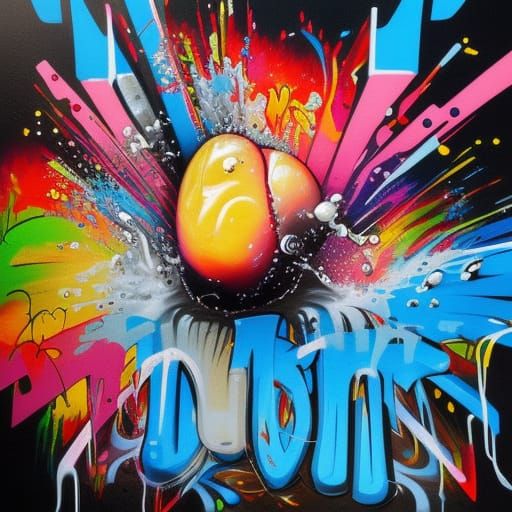 Liquid Potato Graffiti Art Splash