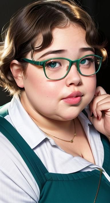 Emotional Portrait of a Chubby Woman with Bokeh