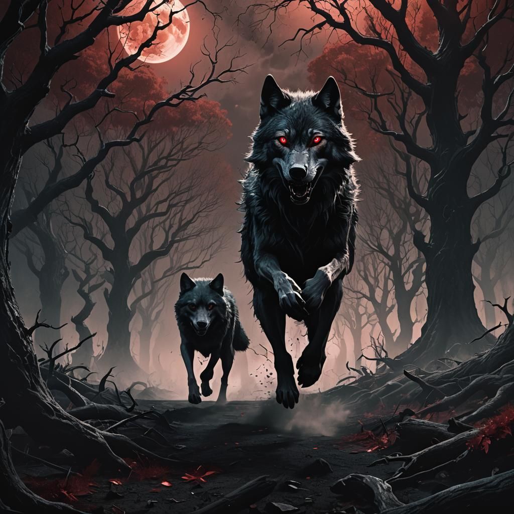 Mystical Wolf in Gothic Underworld: 3D Animation