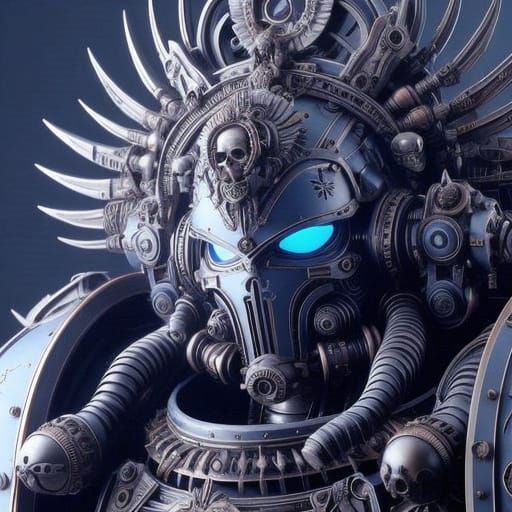 Grimdark Warhammer 40k Warrior in Ruins