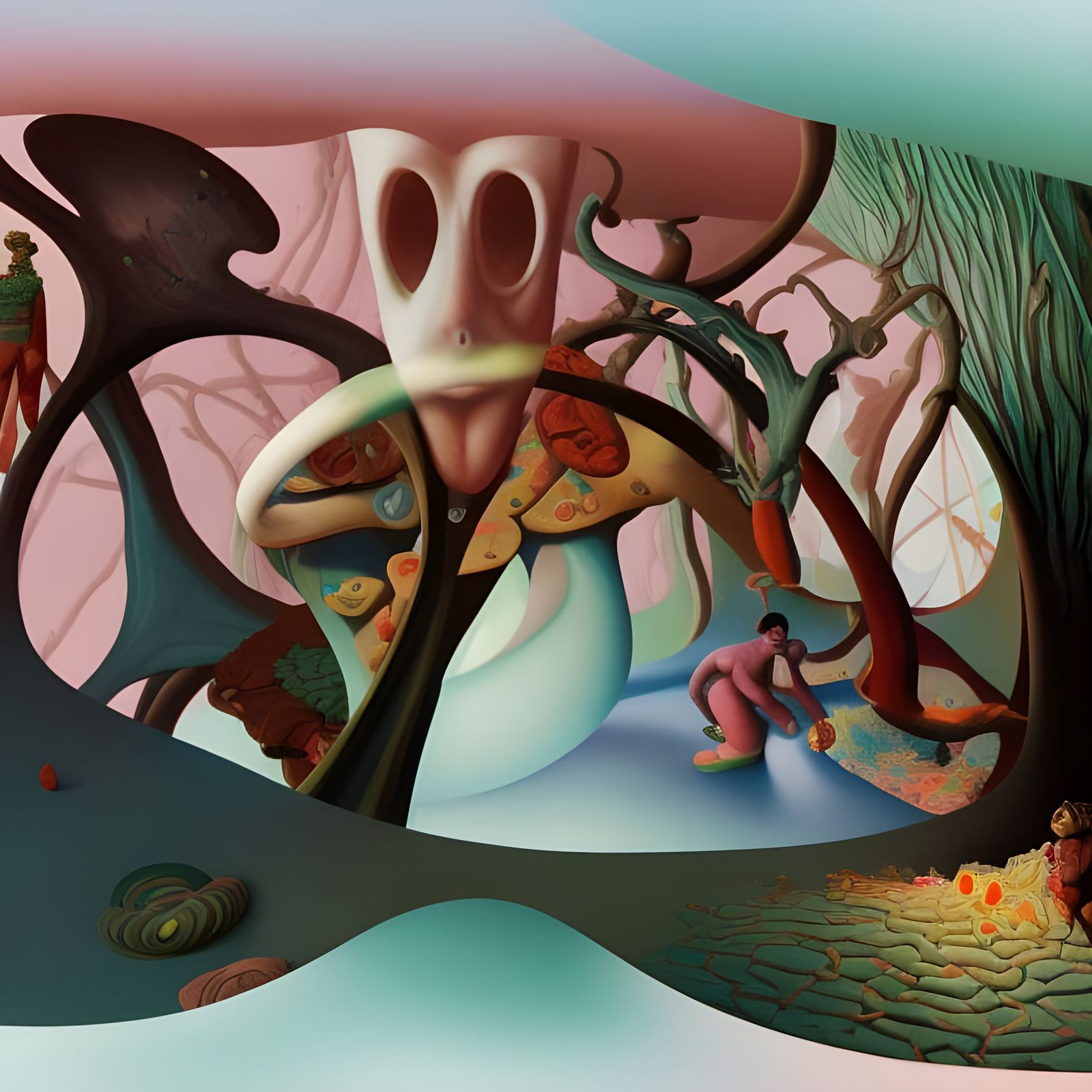 Magical Biological Scene in Surreal Visionary Art