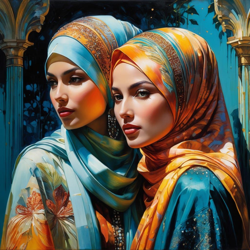 Exotic Oasis Portraits of Two Lovely Women