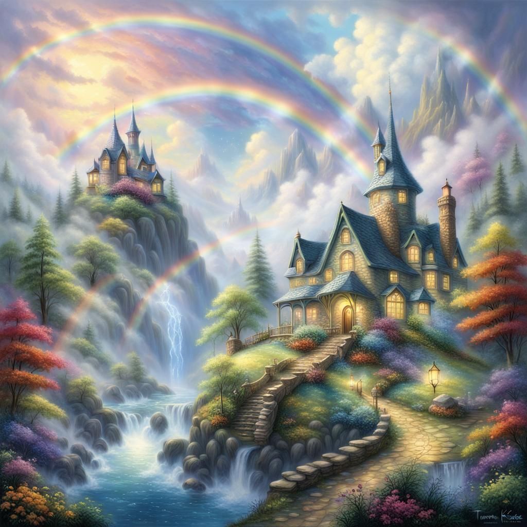Magical Rainbow Liquid Art: A Wizard's Creation