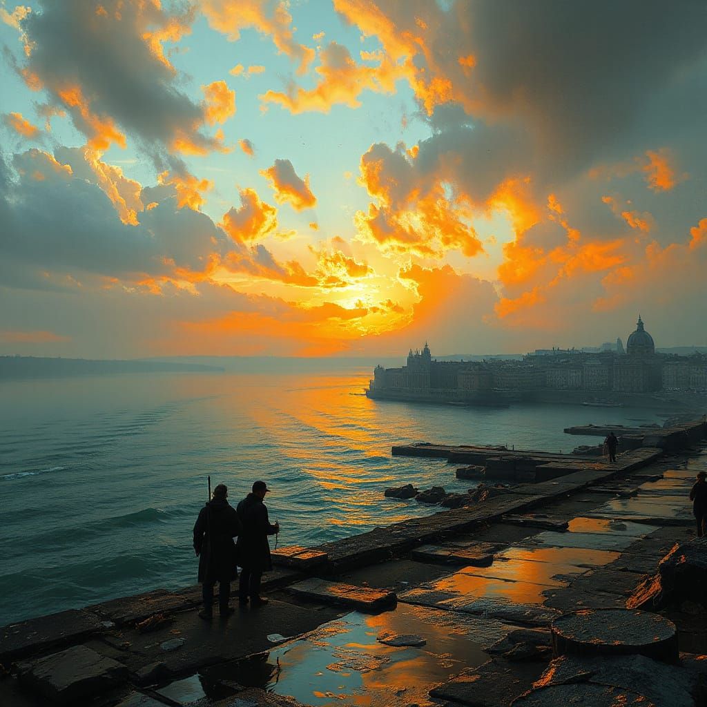 Dynamic Lighting Concept Art of Seine River Mouth