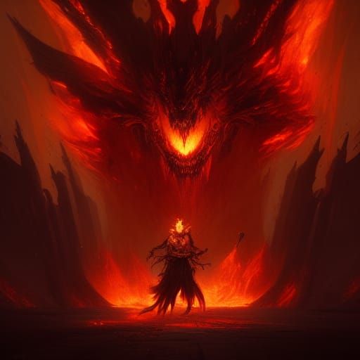 Fire Ghost Demon Underworld: Dark Fantasy Concept Art