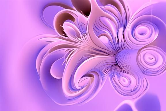 Gorgeous 3D Fractal Blossom in Holographic Style