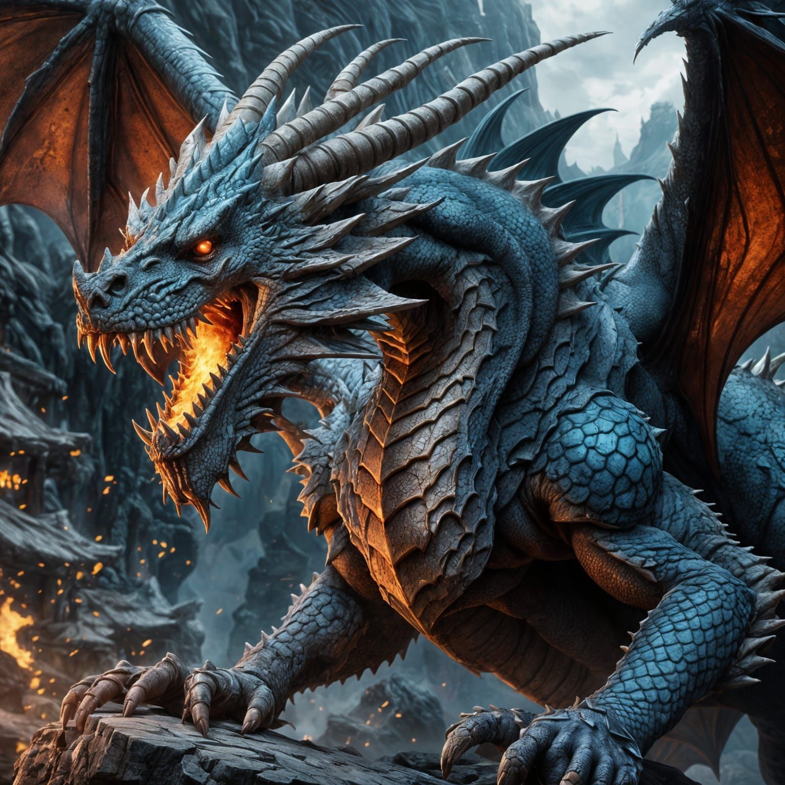 Evil Dragon of Destruction: Fantasy Concept Art