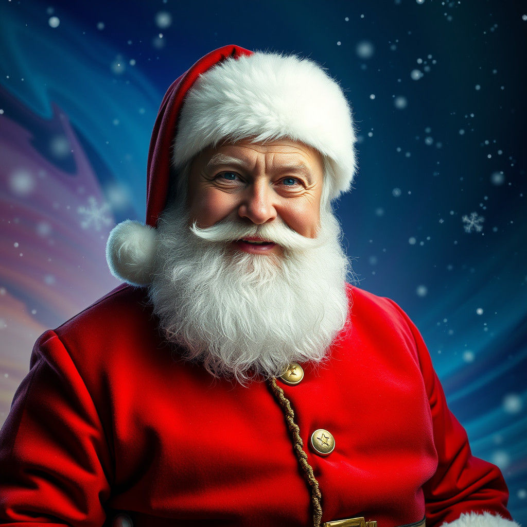 Hyperrealistic Santa Claus Portrait with Warm Smile