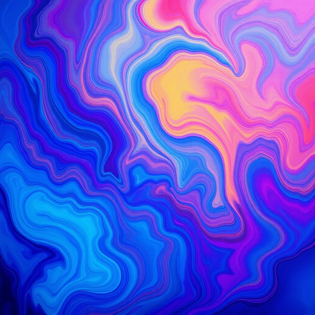 Vibrant Blue Abstraction in Digital Art
