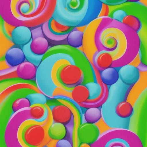 Hamster Clown in Candyland Gouache Wonderland