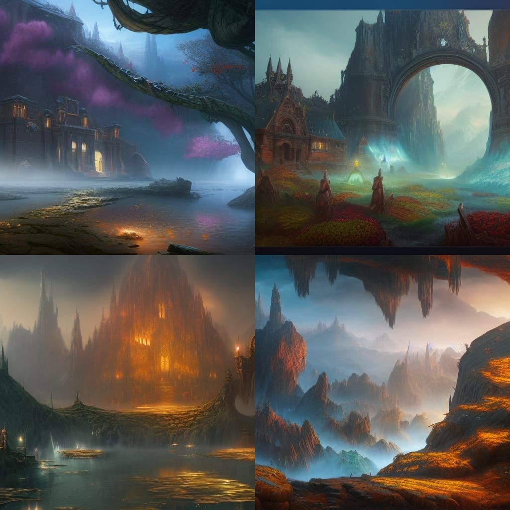 Fantastical School in Detailed Matte Painting Style