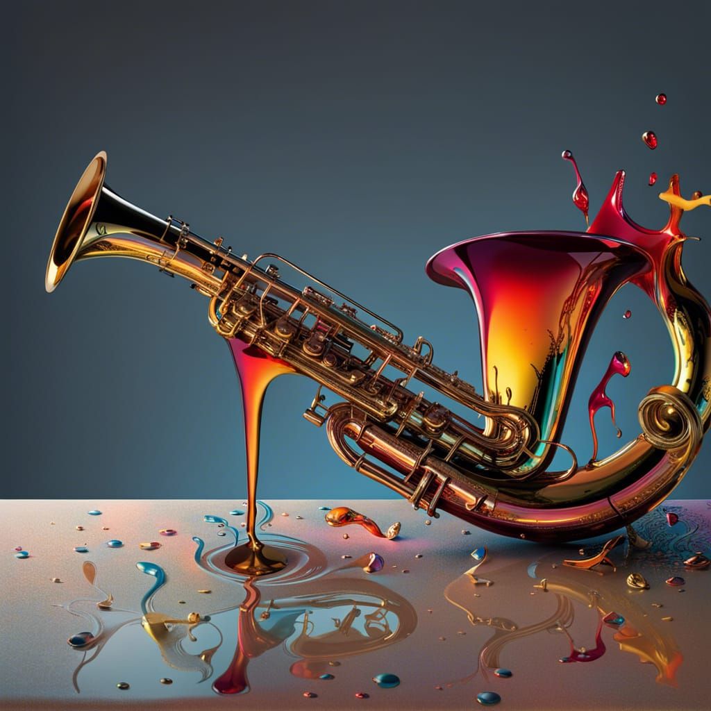 The Melted Saxophone - Salvador Dali inspired