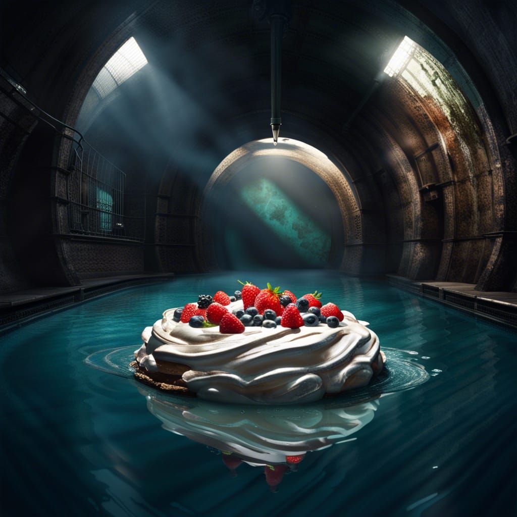 Pavlova Dessert in Sewer Tunnel, Fantasy Concept Art