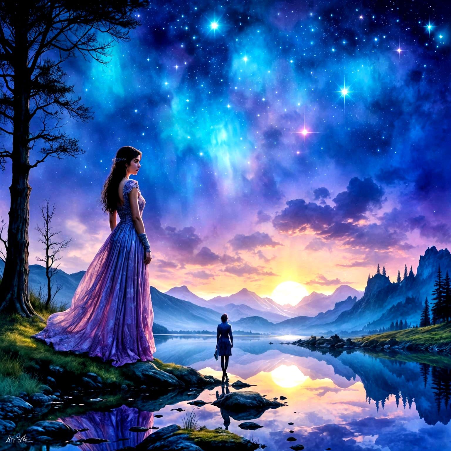 Ethereal Lady of the Lake in Gossamer Gown