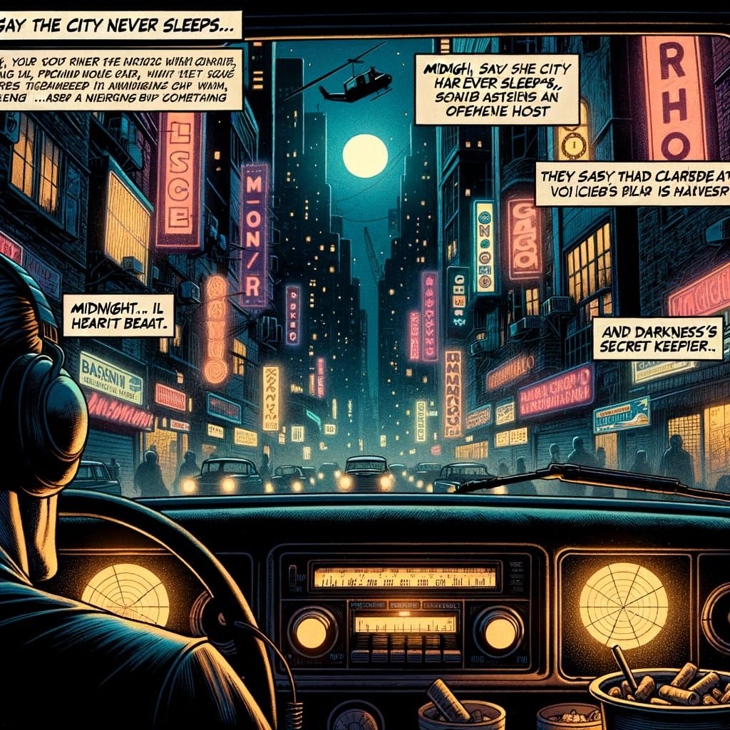 Cyberpunk Cityscape at Night in Neon Lights