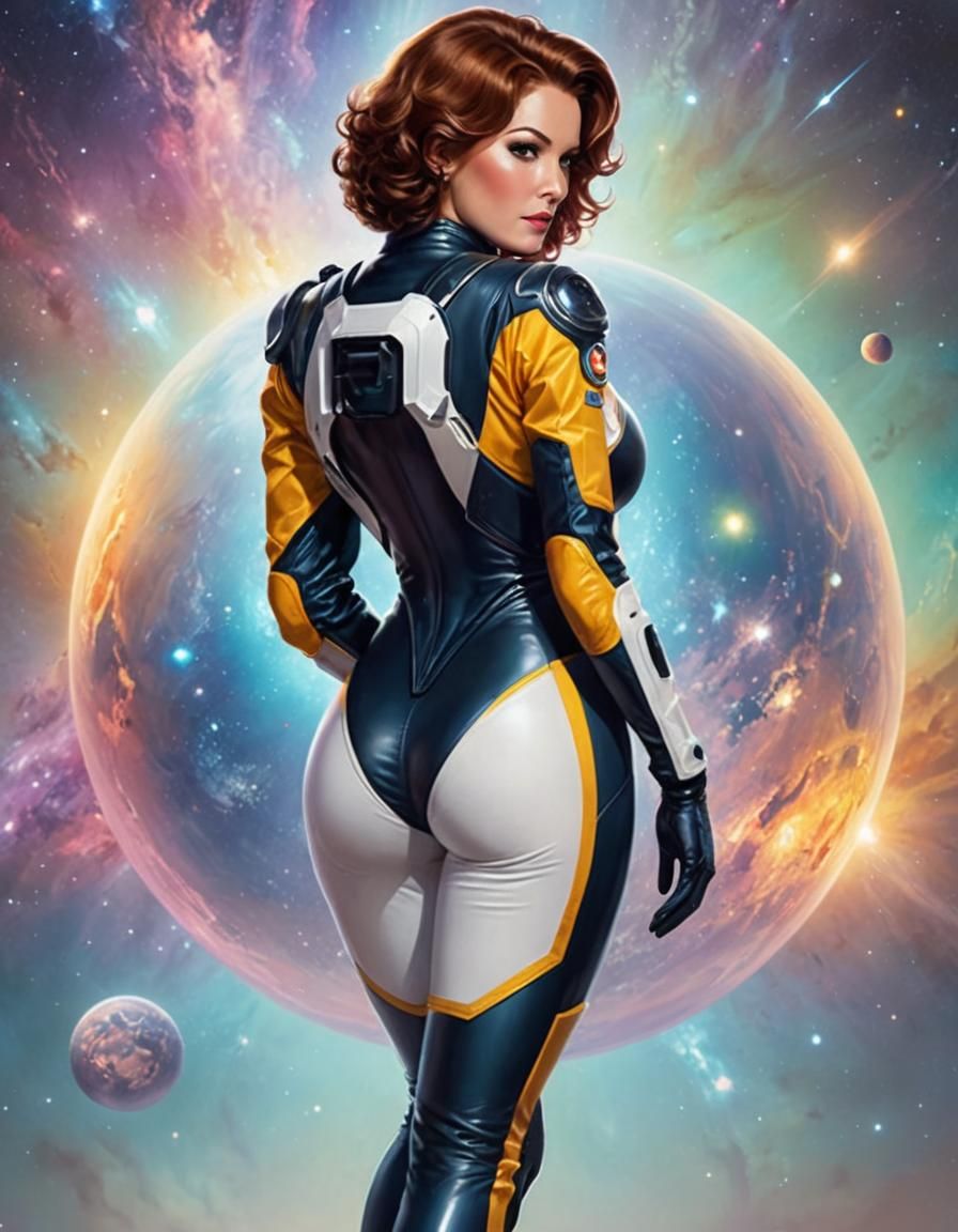 Retro Space Opera Pinup in 8K