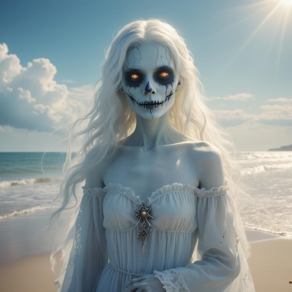 Gorgeous Ghoul on a Sunny Beach