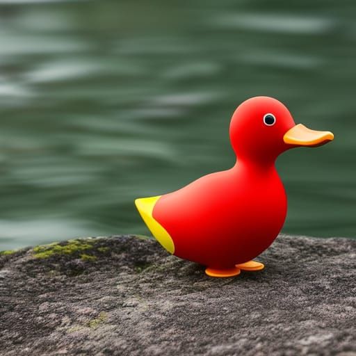 Psychedelic Rubber Duck in Retro Cartoon Style