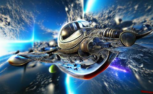 Spaceship in Planetary Atmosphere: 3D Hyperrealism