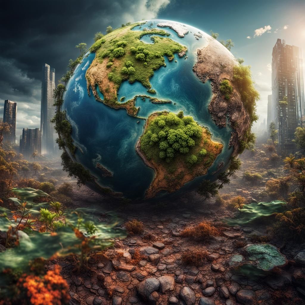 Hyperrealistic Vision of a Destroyed Future Earth