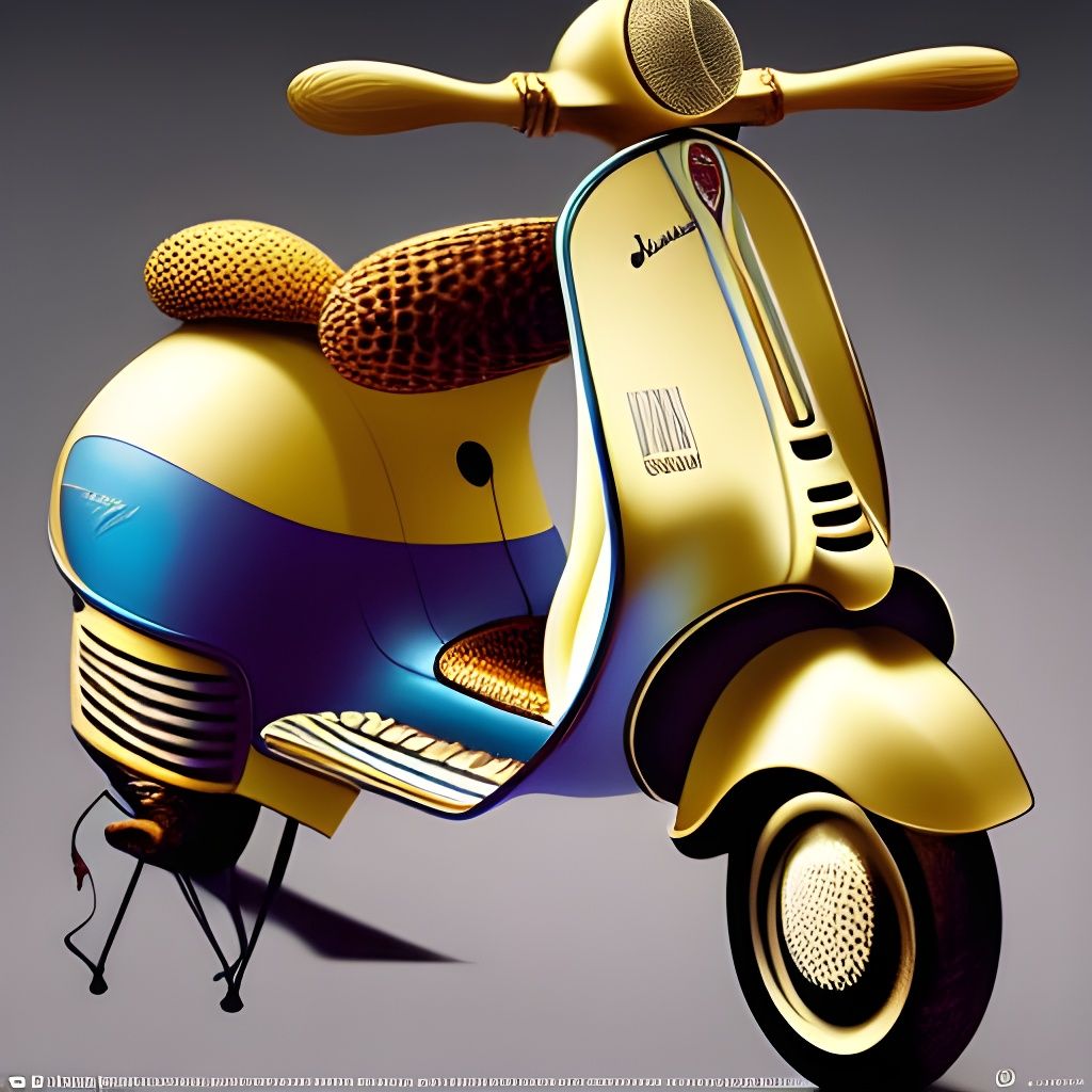 Intricate Vespa Scooter: Detailed Photography and Matte Pain...