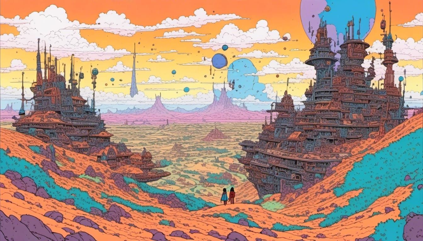 Luminous Landscape with Abstract Illustration Effects