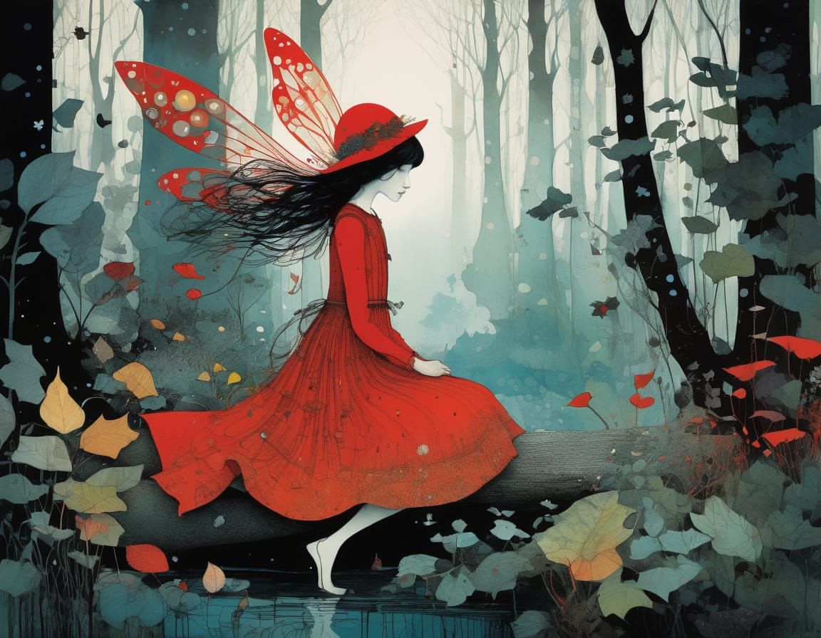 Whimsical Fairies Dance Amidst Vibrant Woods