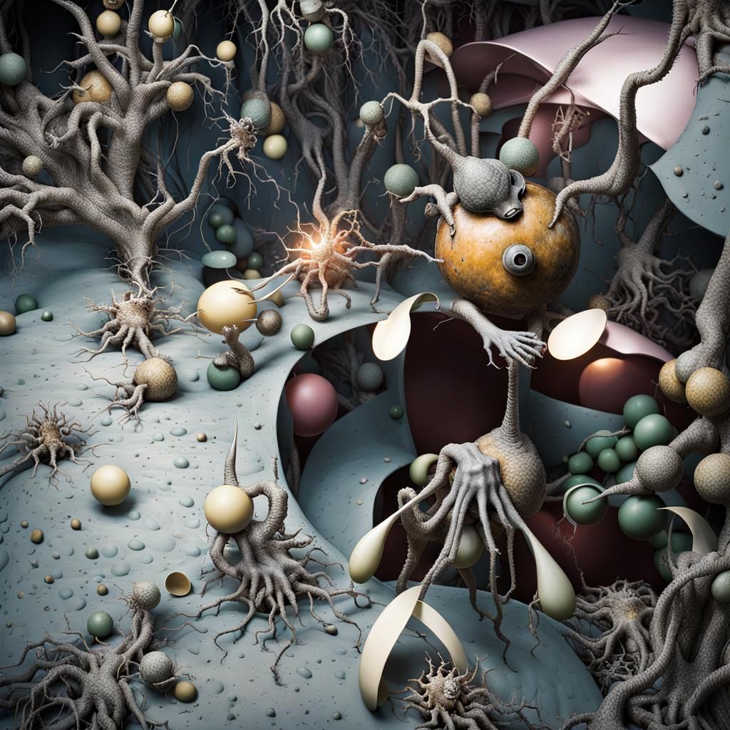 Extravagant Alien Characters in Bizarre Cosmic Dreamscape