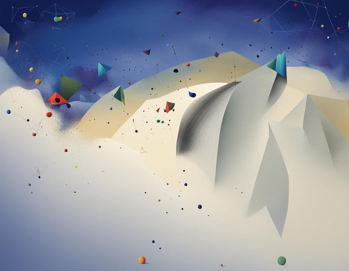 Abstract Geometric Pattern with 3D Effect, Miró Style