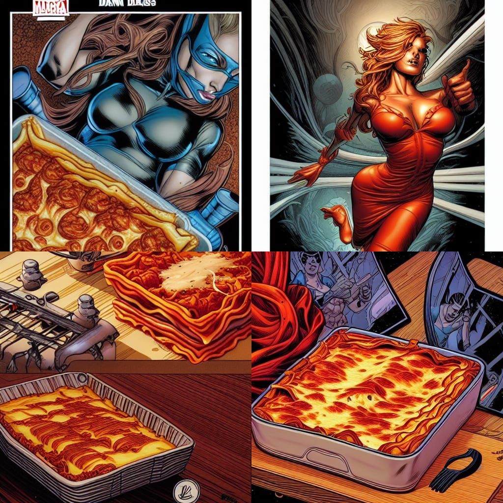 Lasagna in Comic Book Style