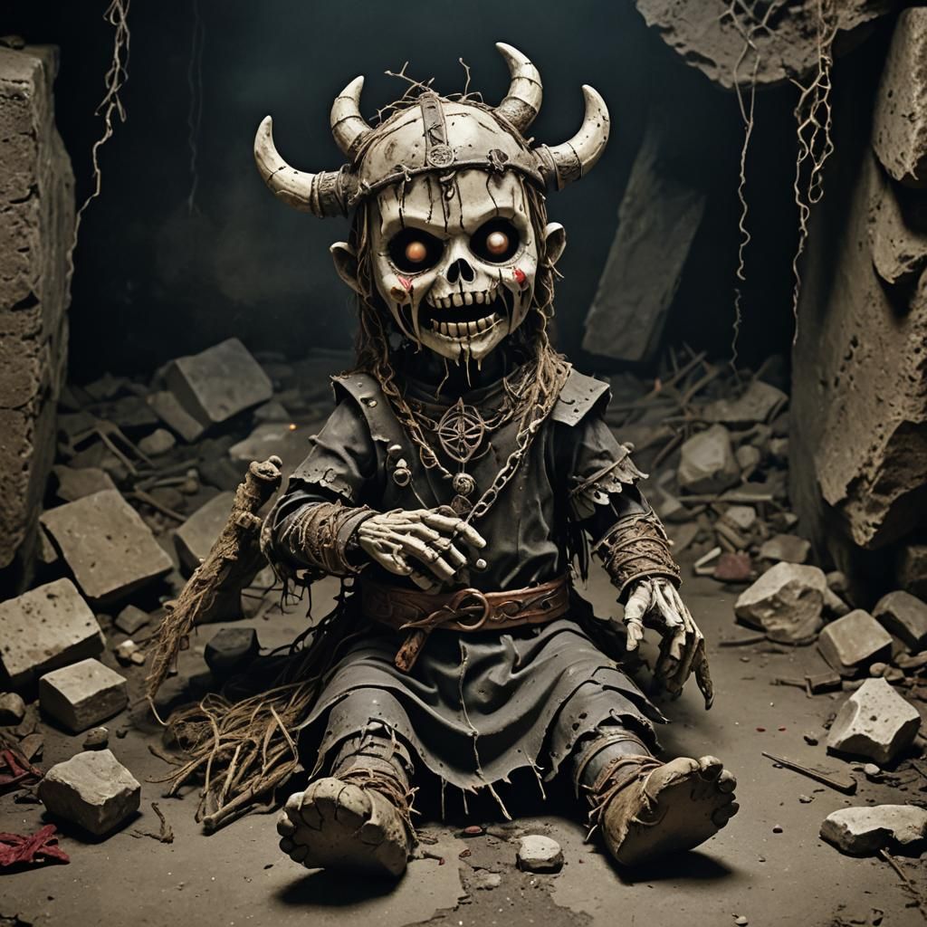 Undead Viking Voodoo Doll in Crypt