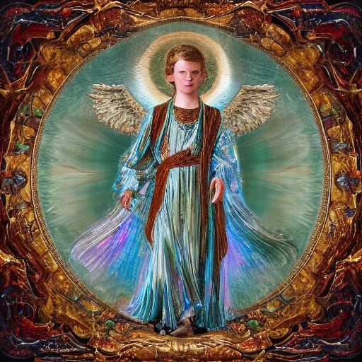 Celestial Cherub in Ethereal Crystal Hues