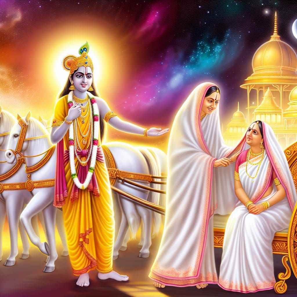 Bhagavad Gita Inspired Spiritual Scene with Guru