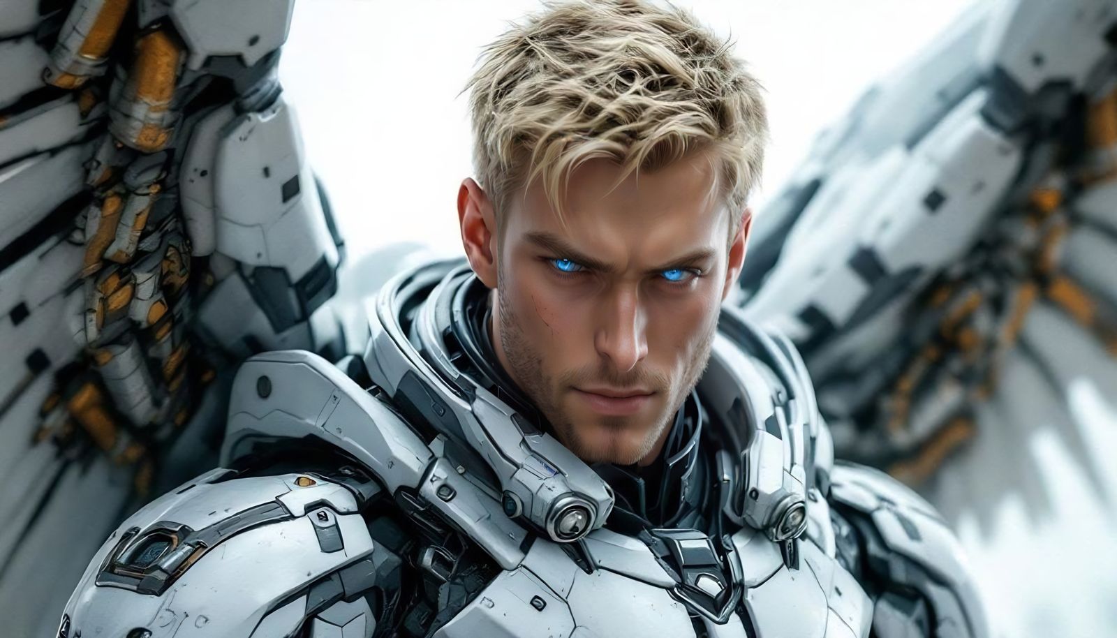 Futuristic Super Soldier Portrait in Art Nouveau Style