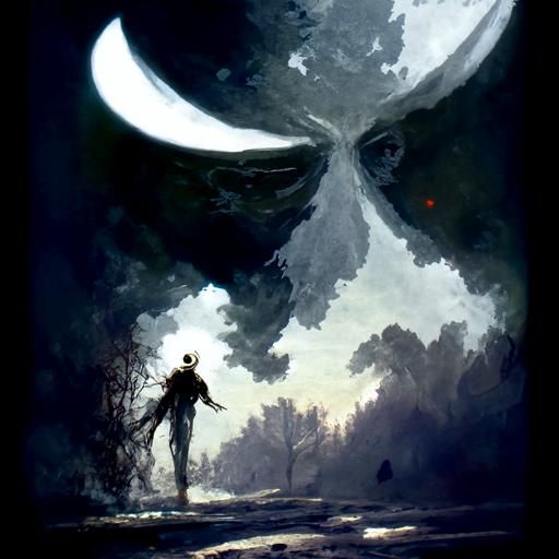 Sinister Man in the Moon Fantasy Art