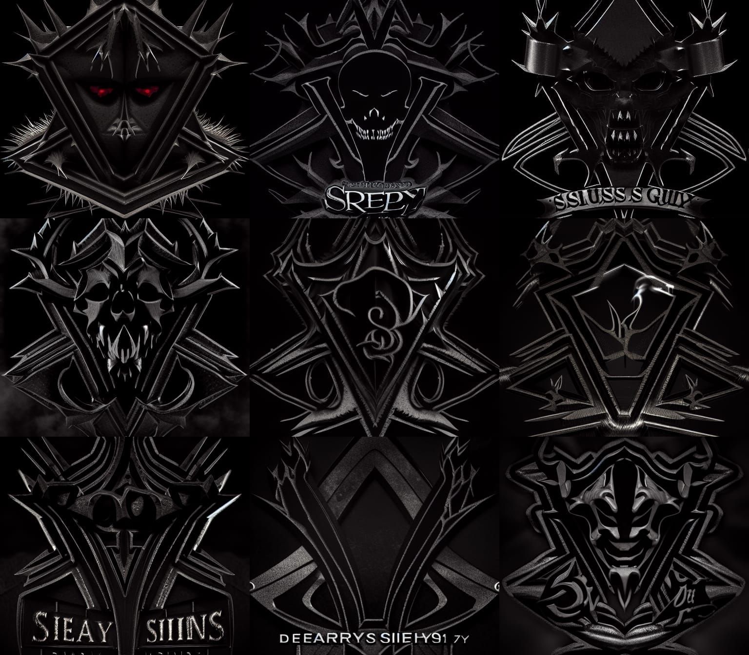 Sinister Logos of the Seven Deadly Sins