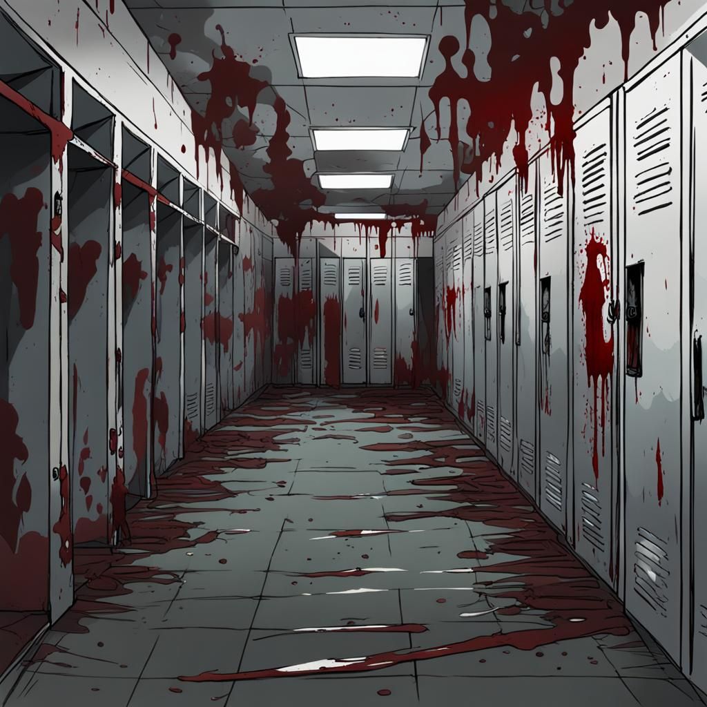 Post-Apocalyptic Locker Room in Sci-Fi Horror Style