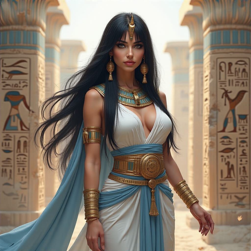 Ancient Egyptian Goddess in Digital Art Style