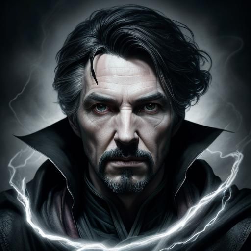 Doctor Strange Portrait in Charcoal Drawing Style